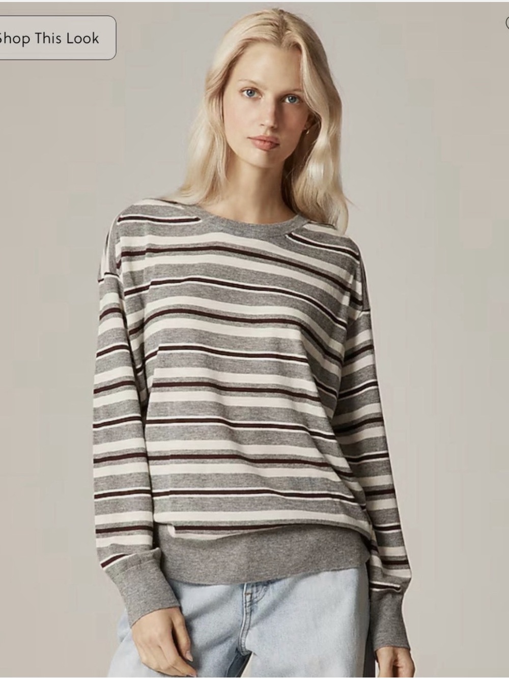 J. Crew Featherweight Cashmere Relaxed Crewneck Sweater